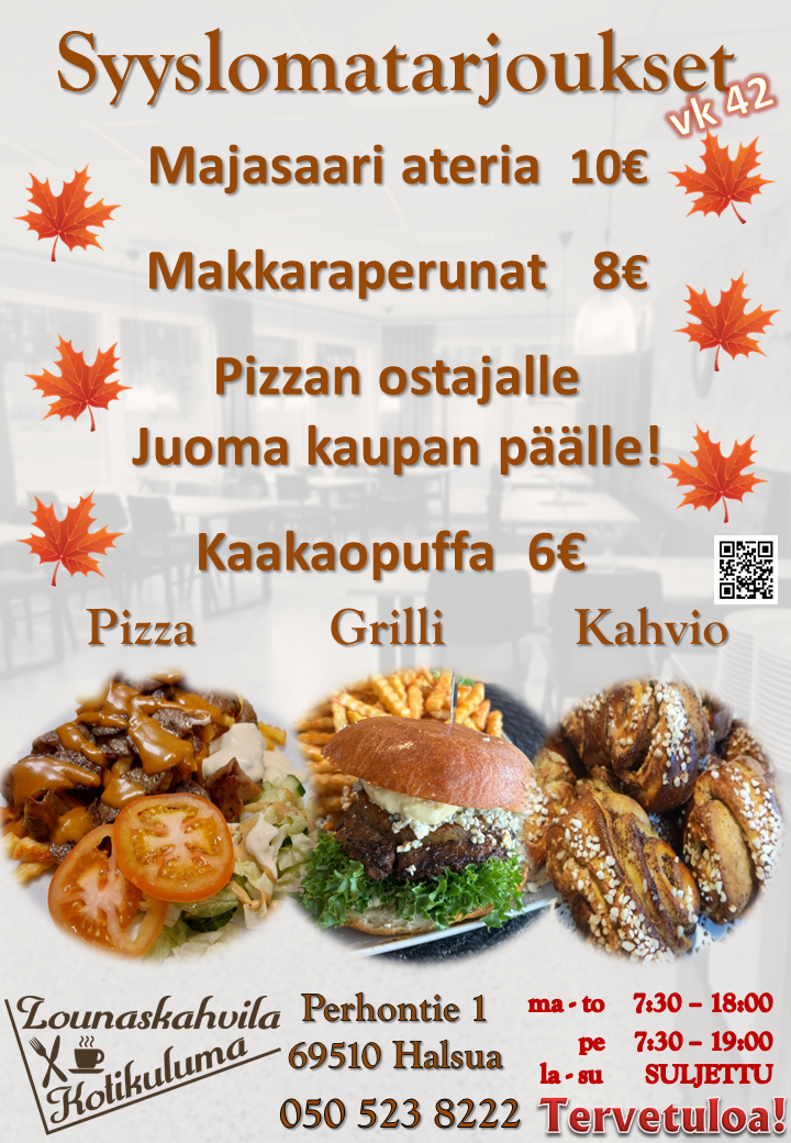 kotikuluma syyslomaviikko 42 tarjous